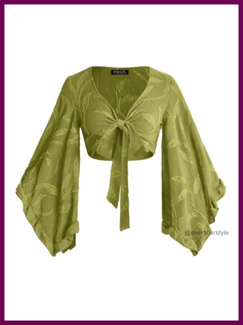 Womens 70s Boho Bell Sleeve Tie Front Blouse Concert Shirt